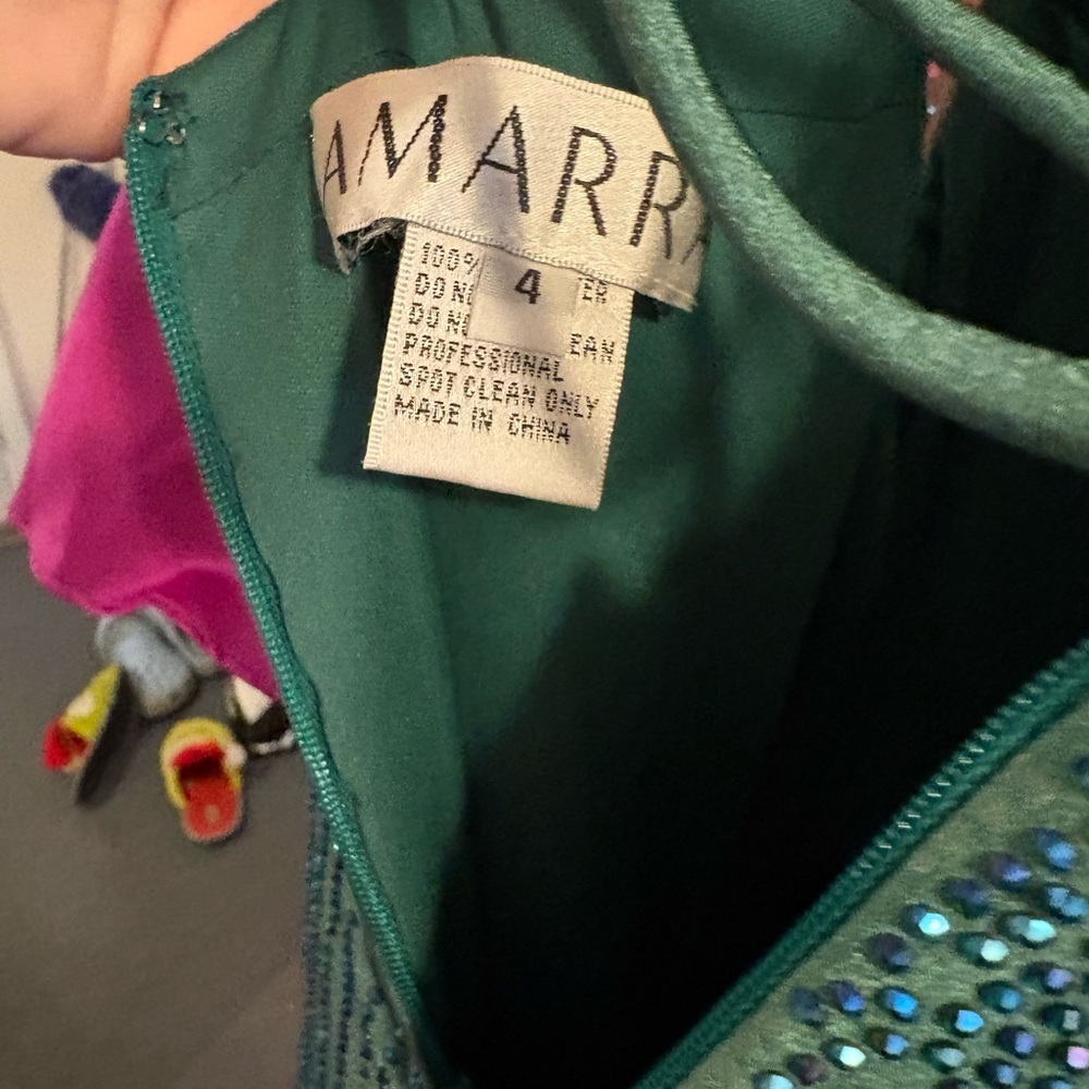 AMARRA Teal Sequin Evening Dress